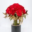 Elegant Arrangement of 15 Red Roses in a Black-Luxury Vase