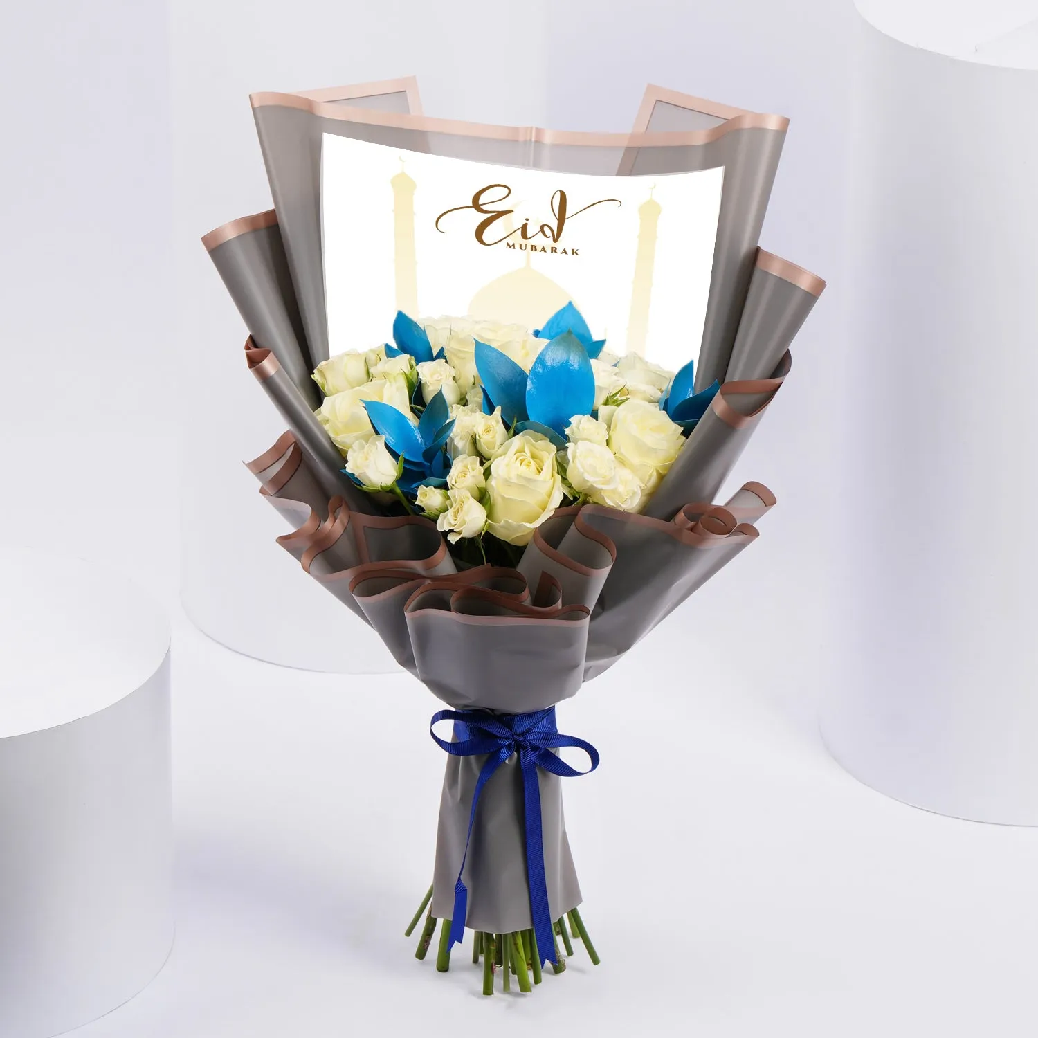 Elegant White Roses Bouquet for Eid Mubarak Celebration