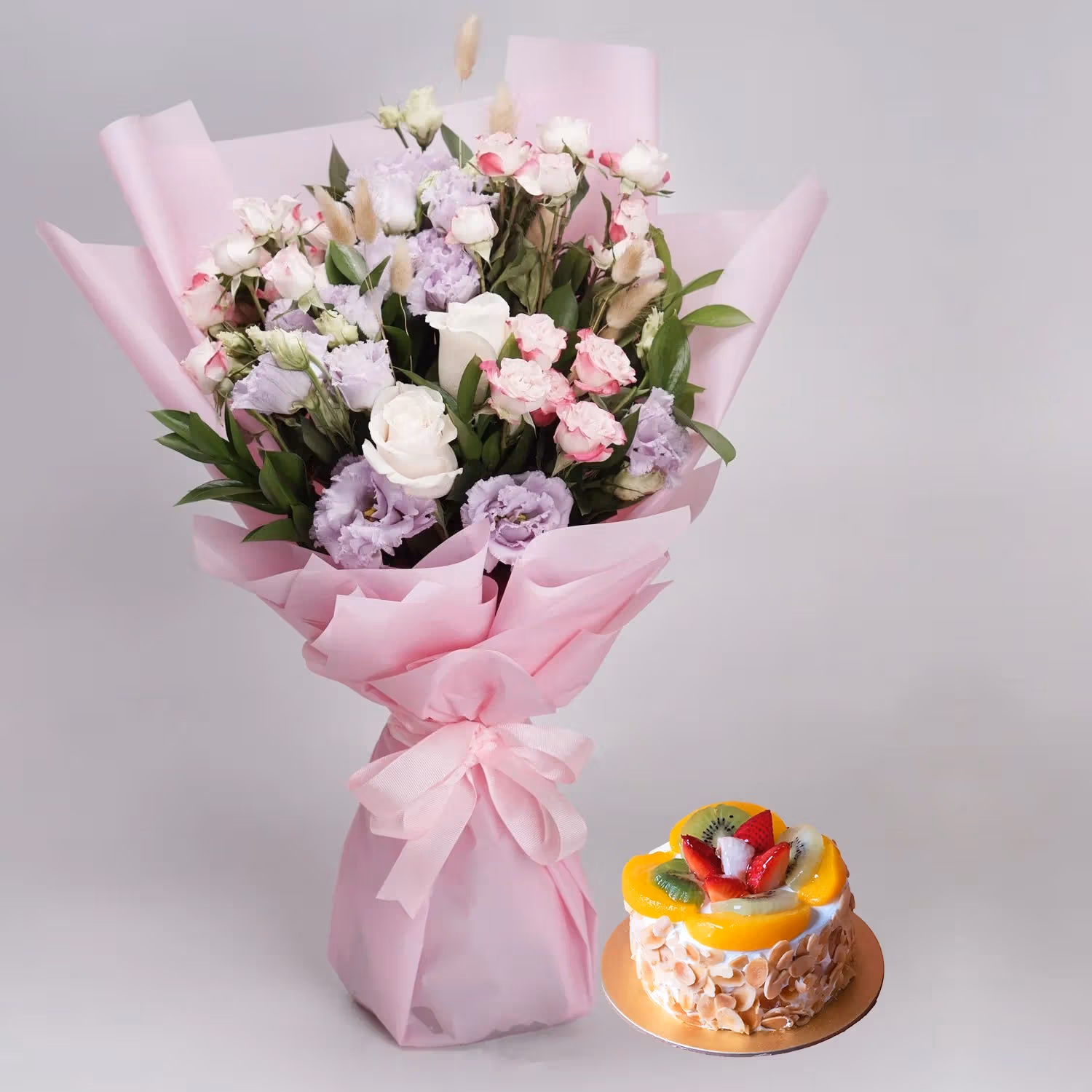 Elegant Mixed Flower Bouquet - With Birthday Balloon