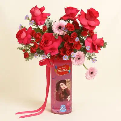 Personalised Vase Birthday Flower