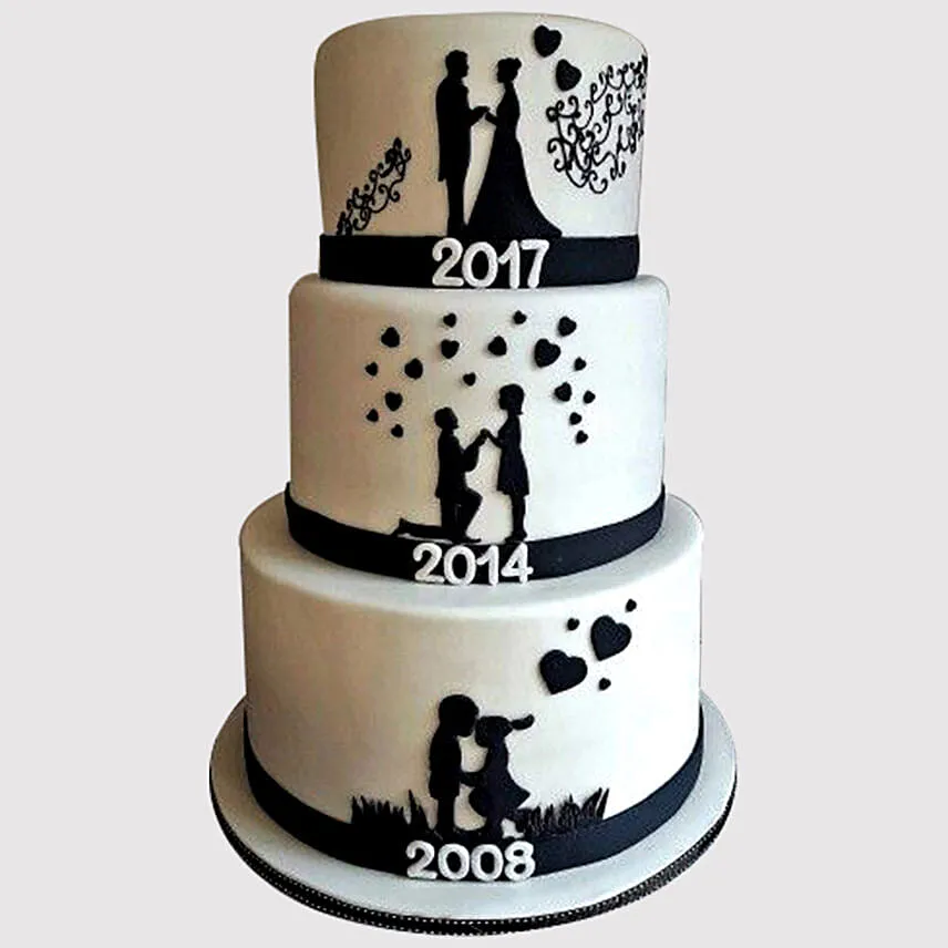 3 Layered Couple In Love Cake
