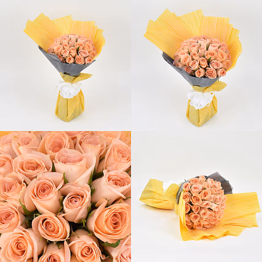 35 Peach Rose Bouquet