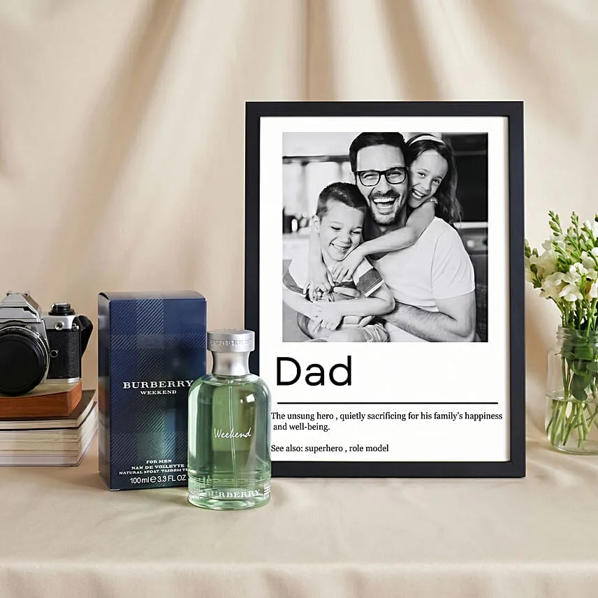 Fathers Day Personalised Frame & Burberry Weekend Perfume