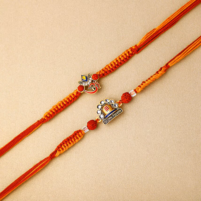 Om Namah Shivay Rakhi Duo N Almond Crunch