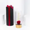 Exquisite Luxury Red Forever Rose in Elegant Gold Glass Vase