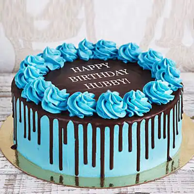 Blue Velvet Chocolate Romance Cake for Husband's Birthday