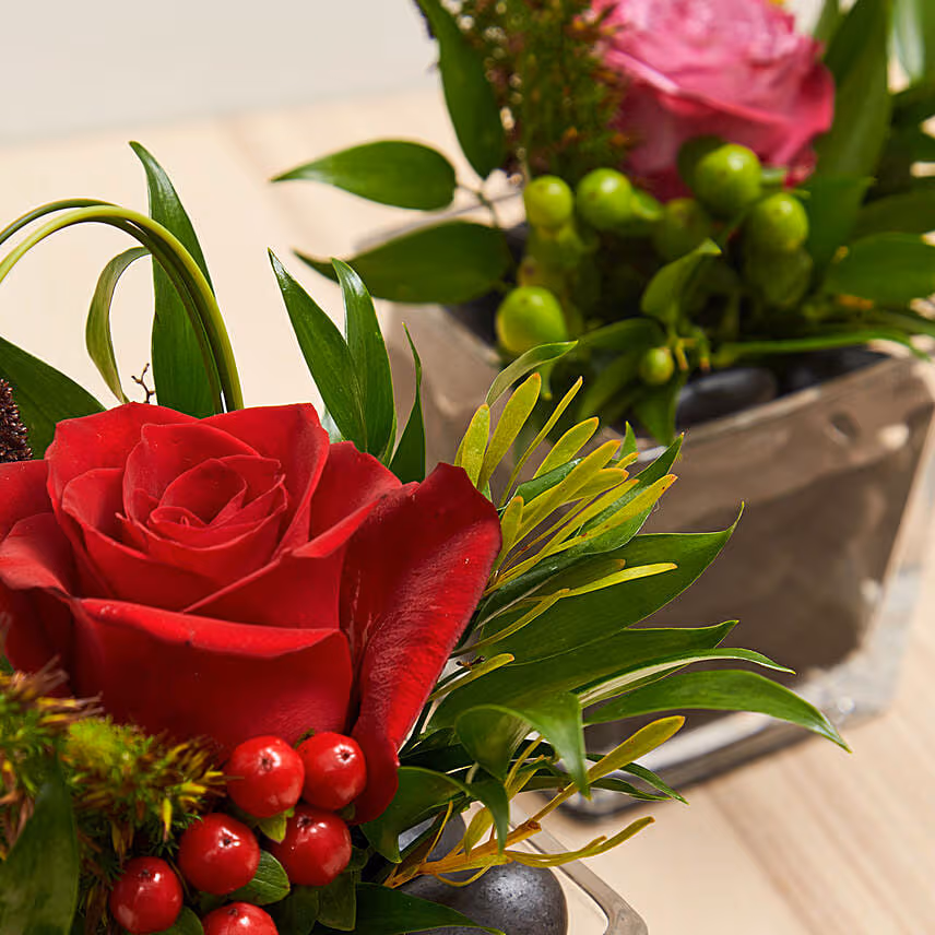 Set Of 2 Flower Vase Arrangements