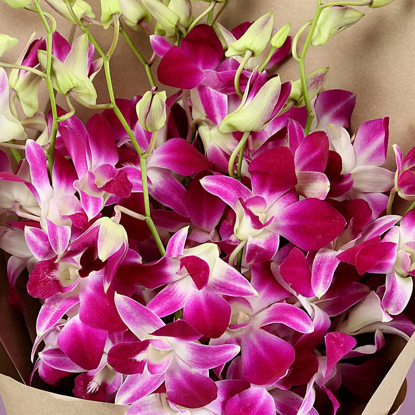 Beautiful Royal Orchids Bouquet With Ferrero Rocher