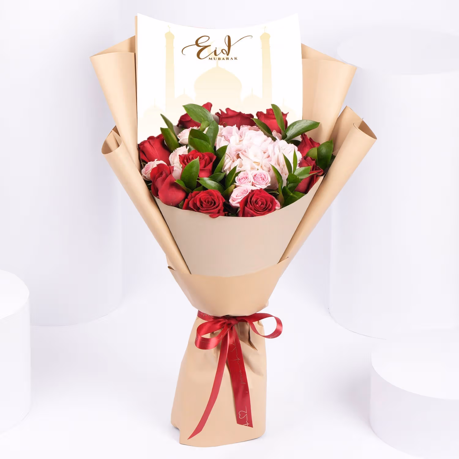 Elegant Roses & Hydrangea Bouquet for Eid Mubarak Celebration
