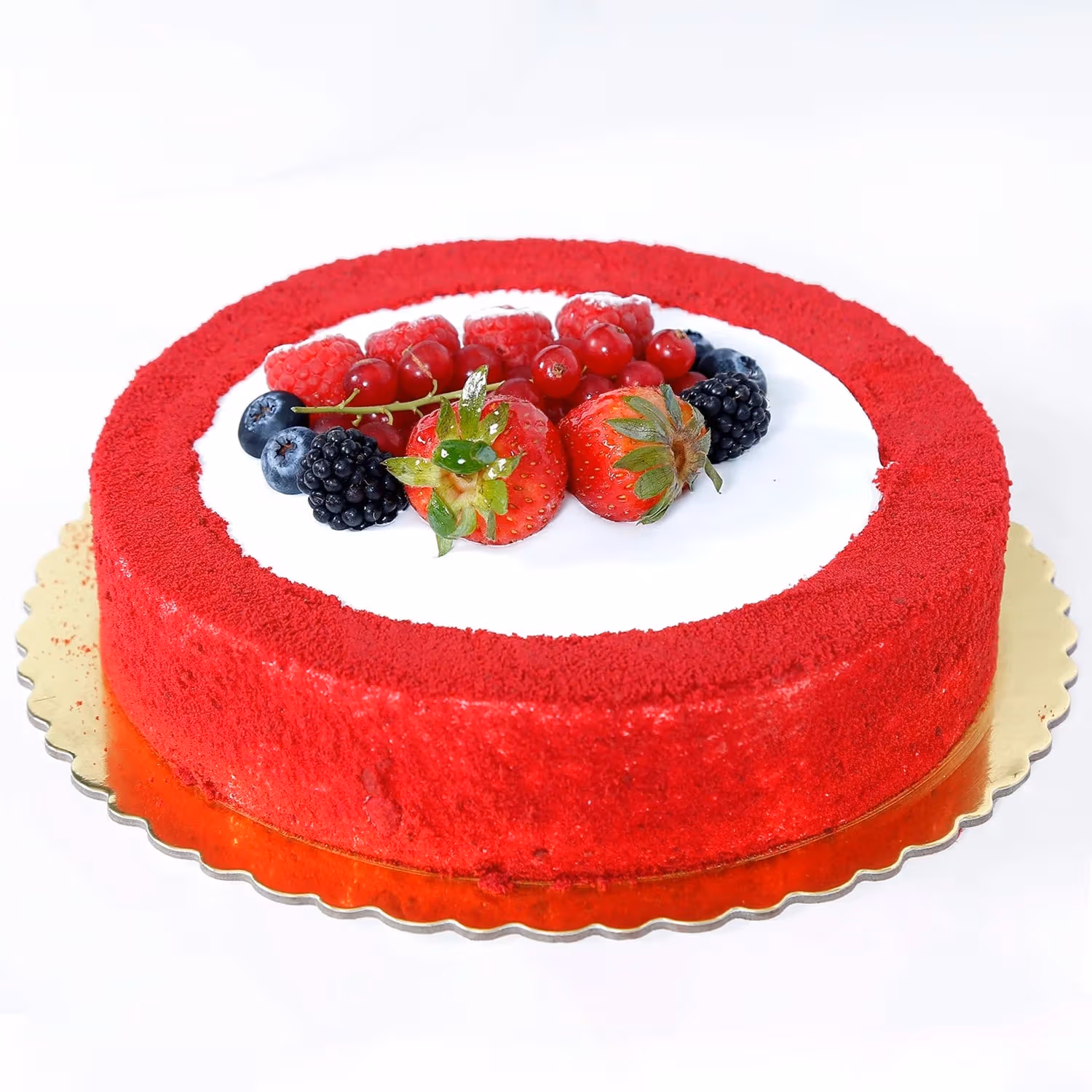 Delicious 1 Kg Red Velvet Cake with Fresh Berries