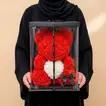 دبدوب ورد أحمر صناعي و قلب أبيض