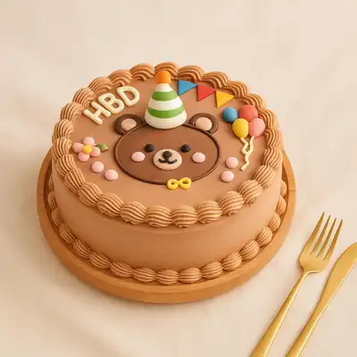 Teddy Birthday Chocolate Cake - 1 Kg