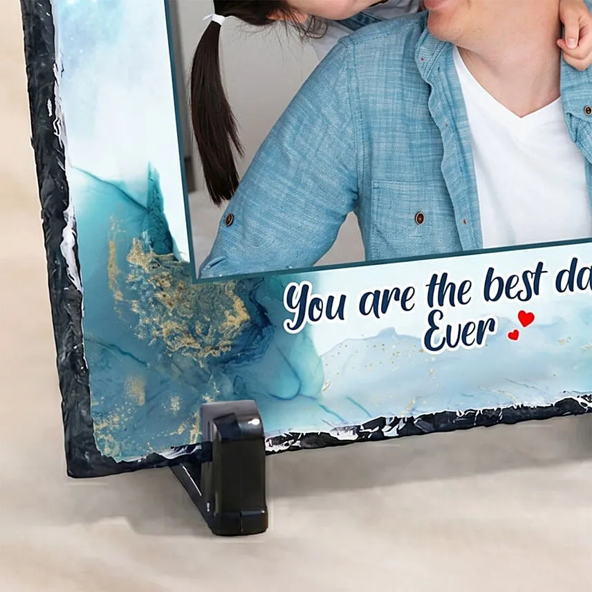 Best Dad Ever - Personalised Slate Frame Gift