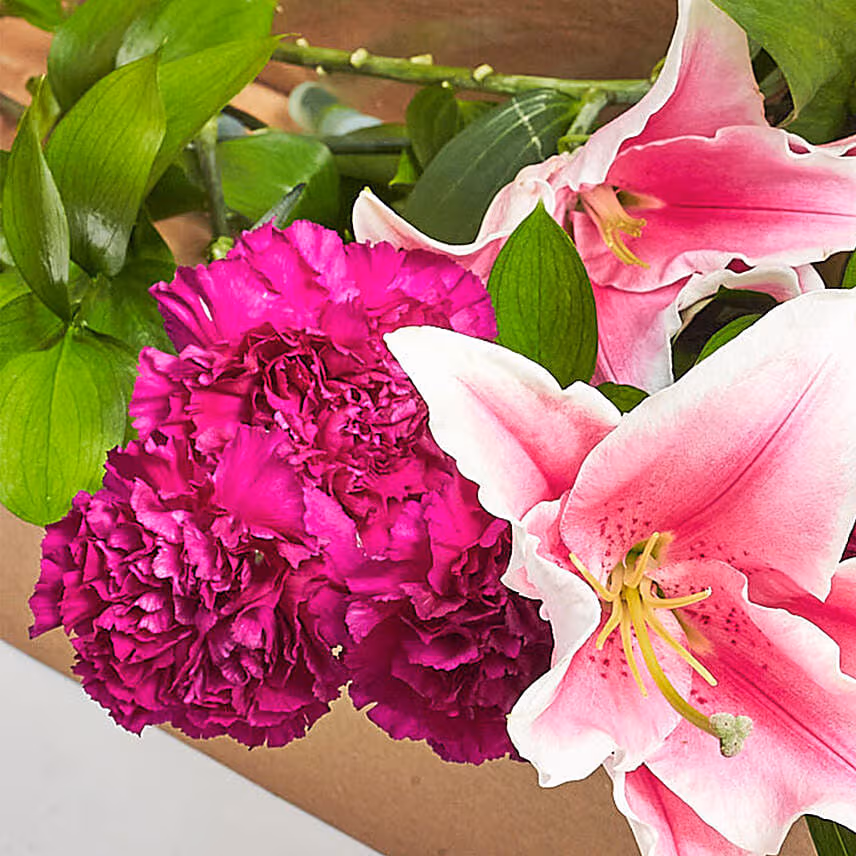 Heavenly Lilies Carnations Box