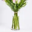 Elegant Medley of Lilies and Tulips in Glass Vase
