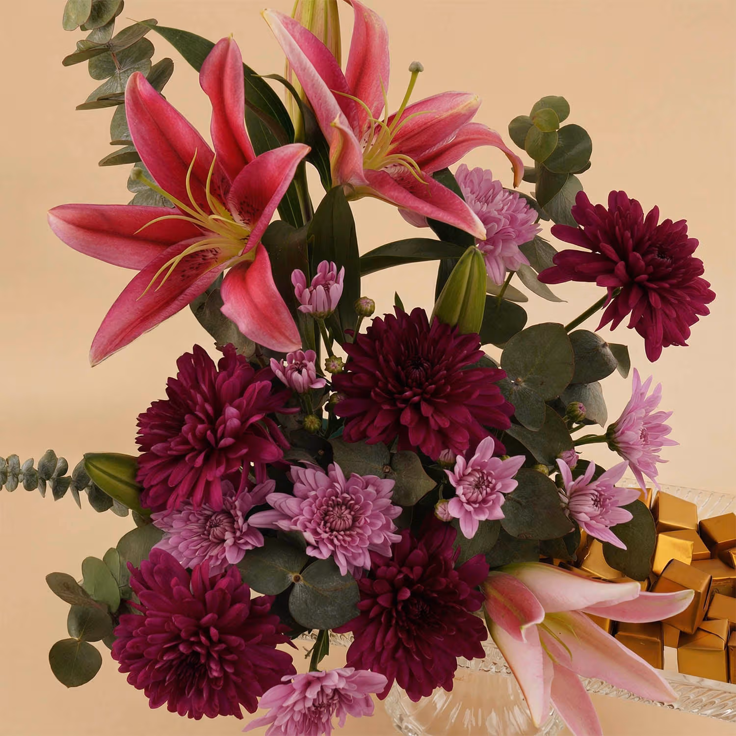 Majestic Flower & Chocolate Crystal Pedestal Tray