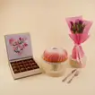 Purple Tulip Bouquet For Mom - With Jewelries