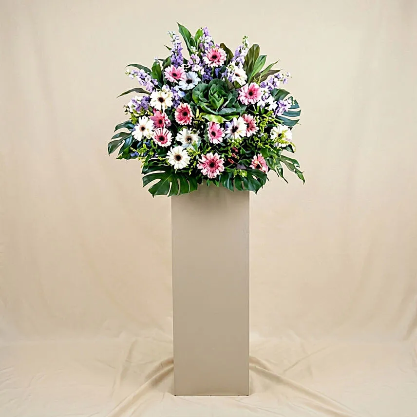 Serene Mixed Flowers Stand