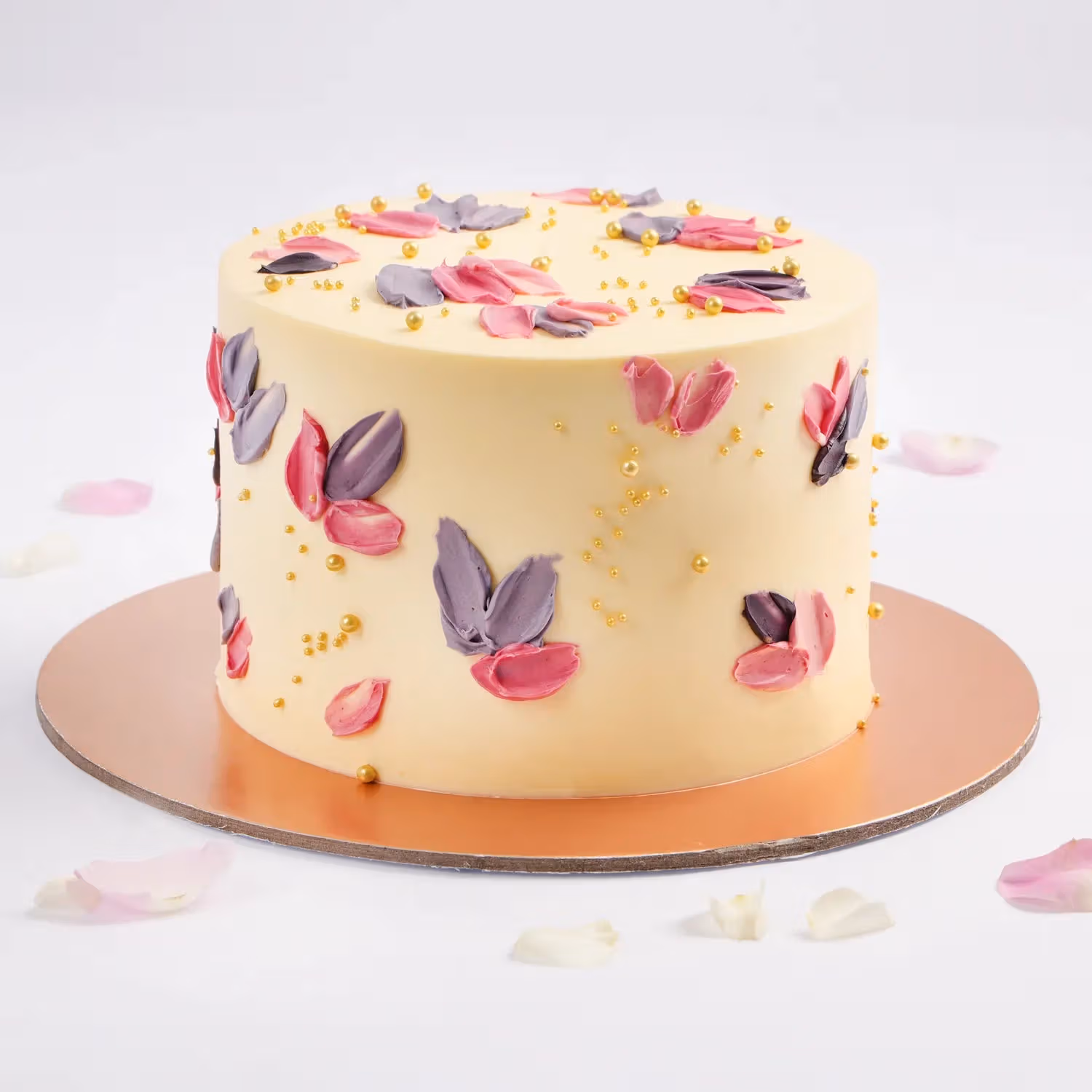 Elegant Purple & Pink Petals Chocolate Cake - Perfect for Celebrations