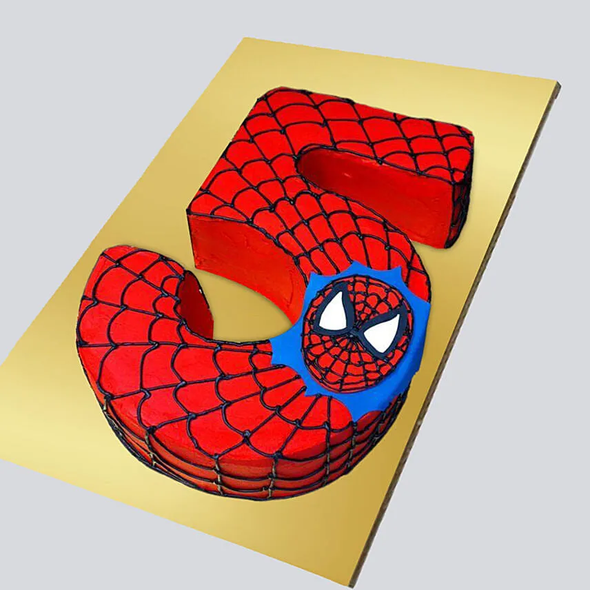 Spiderman Number 5 Cake