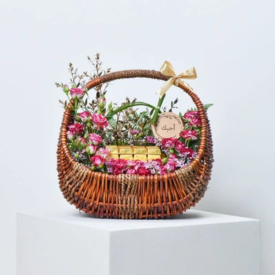 Luxurious Rose Perfection Gift Basket with Gourmet Chocolates