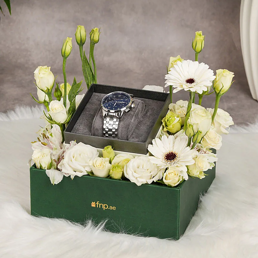 Flowers with Watch by Cerruti 1881 For Him