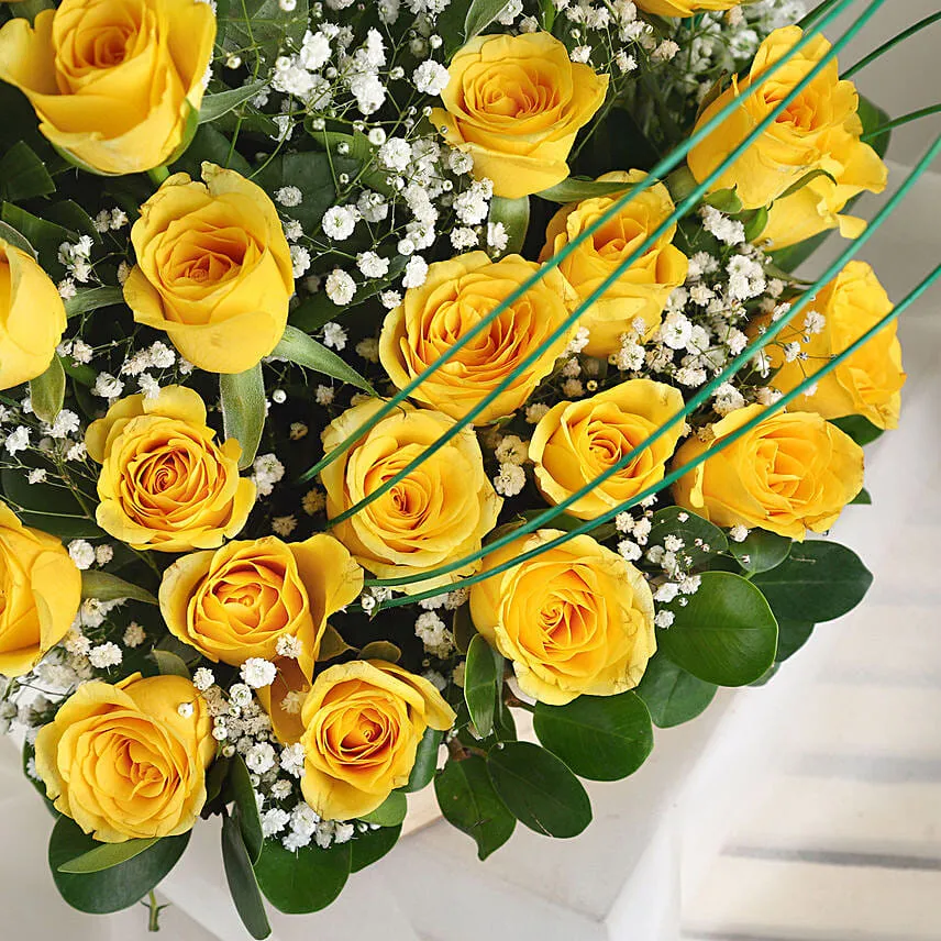 Yellow Roses Basket Arrangement