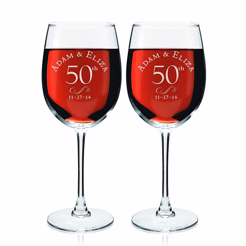 Special Engraved Glasses Set of Two with Bhaiya Bhabhi Rakhi