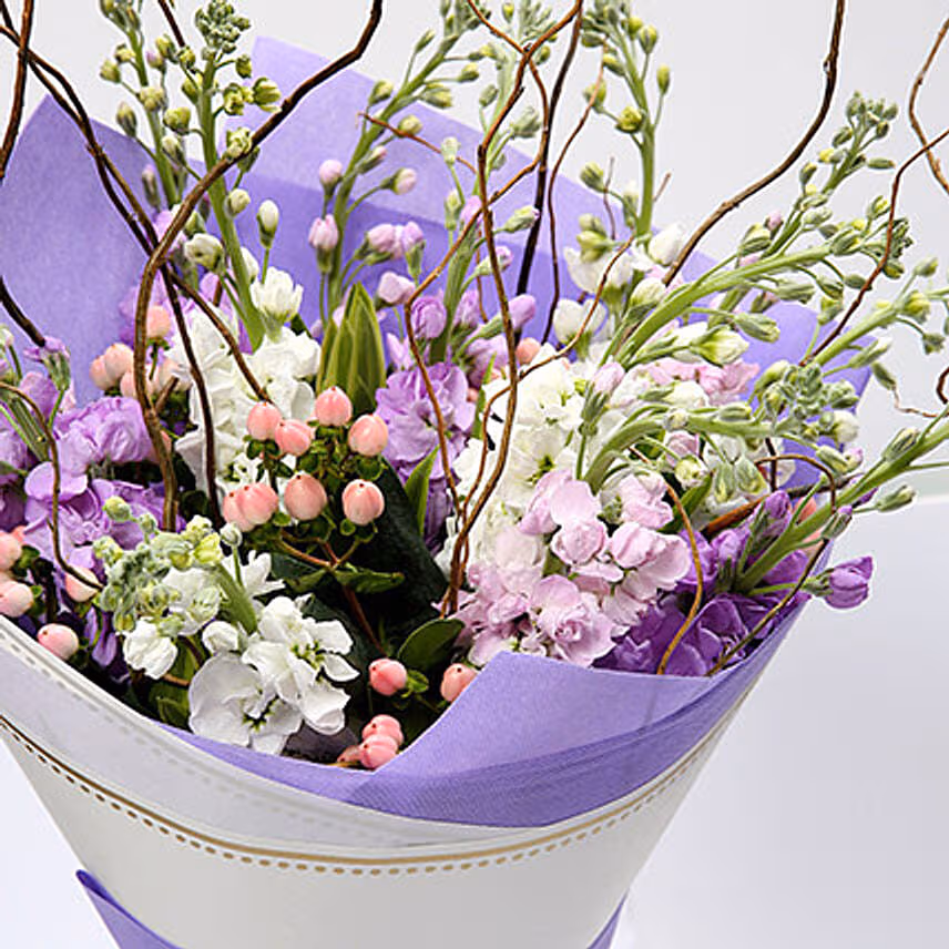 Hypericum and Lavender Mixed Bouquet