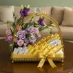 Exquisite Floral Arrangement with Premium Chocolates in an Elegant Cage