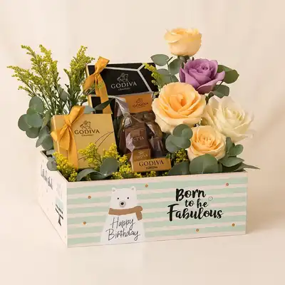 Birthday Godiva Chocolate Set n Rose Box