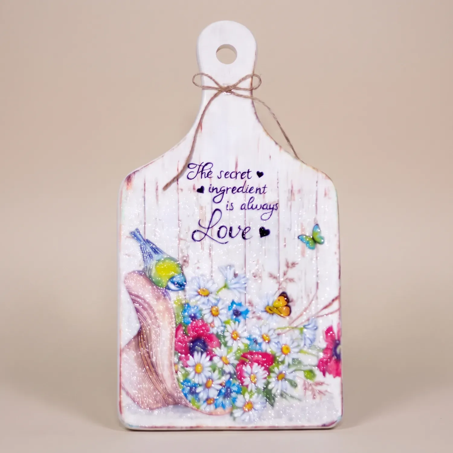 Decorative Artificial Wooden Chopping Board with Inspirational Quote