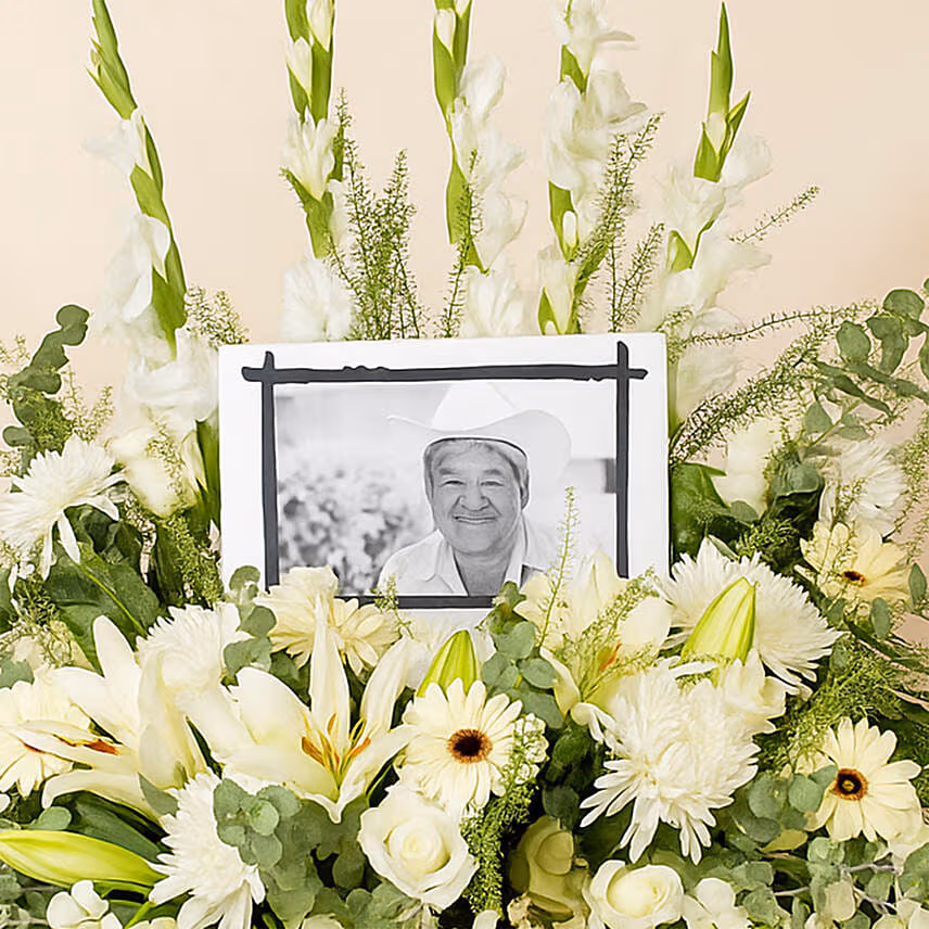 Personalised Frame Sympathy Grand Flower Stand