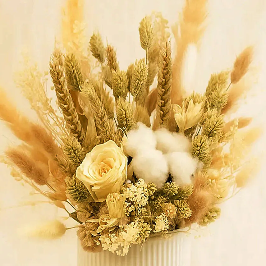 Soothing Mixed Preserved Flowers Designer Vase