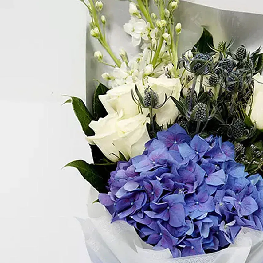 Elegant Bouquet Of Blues and Whites