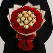 Elegant Red Rose and Ferrero Rocher Bouquet – Perfect Gift of Love