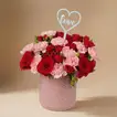 زهور الحب الأبدي بنقشة زهرية من مزهرية خزفية