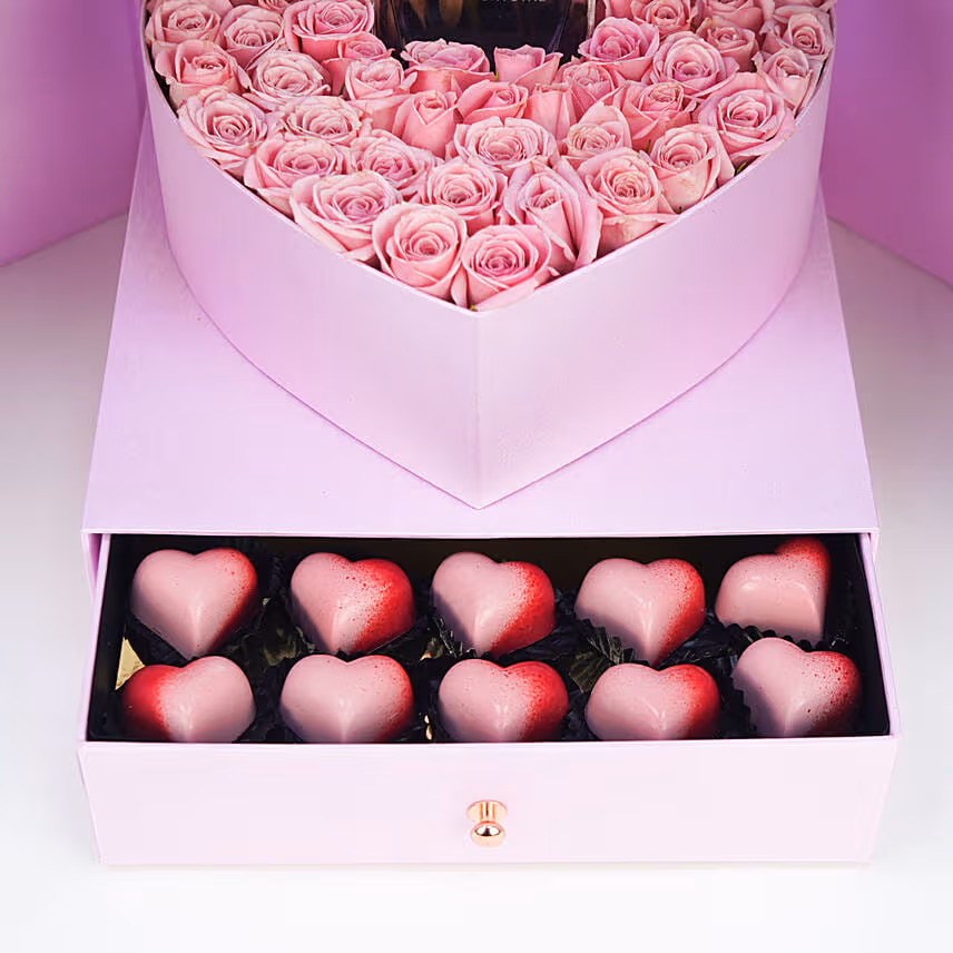 Roses N Perfume In Box Of Love