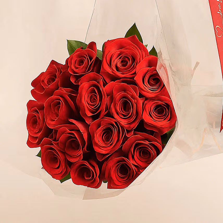 15 Red Roses Posy for Vday