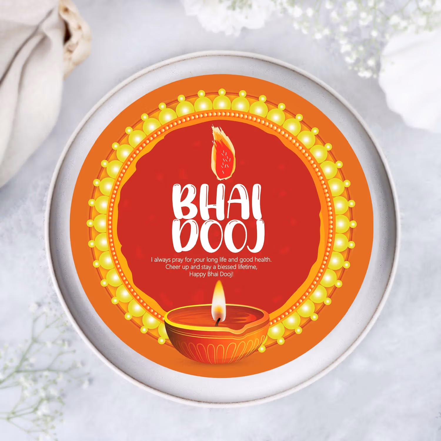 Exquisite Bhai Dooj Wishes Chocolate Cake - Half Kg Delight