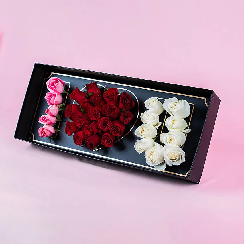 I Love You Mixed Roses Arrangement