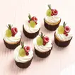 Delicious Eggless Vanilla Chocolate Cupcakes - Box of 6 with Fresh Fruit Toppings