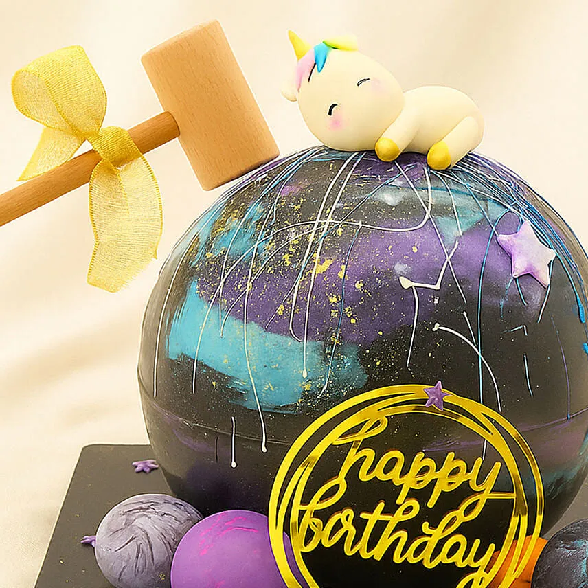 Birthday Planet Chocolate Pinata Cake