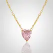 Elegant Blush Pink Heart Crystal Necklace by Signature Jewelry