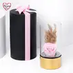 Exquisite Luxury Pink Forever Rose in Elegant Glass Vase
