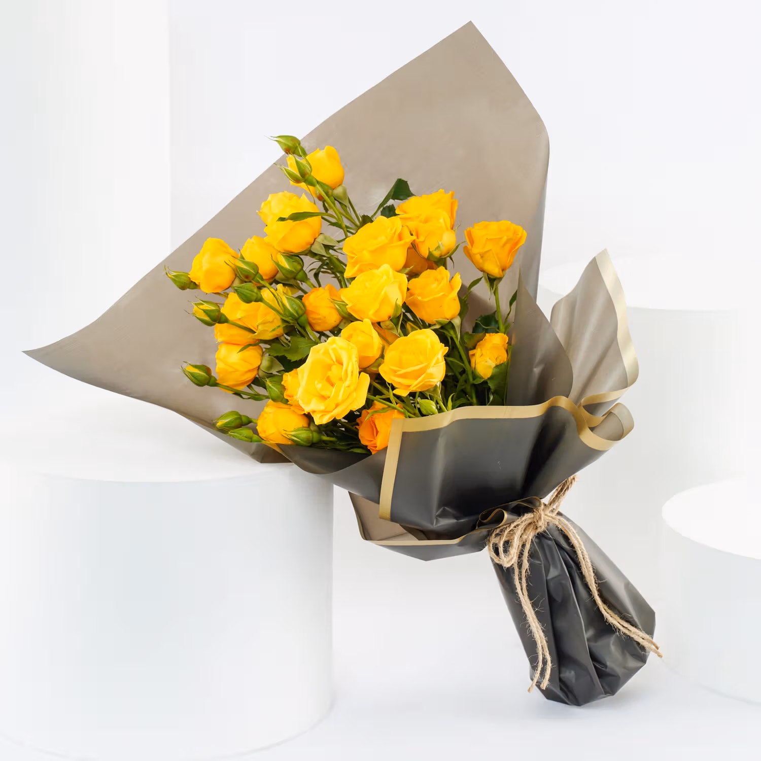 Radiant She Blooms Bouquet - Vibrant Yellow Spray Roses