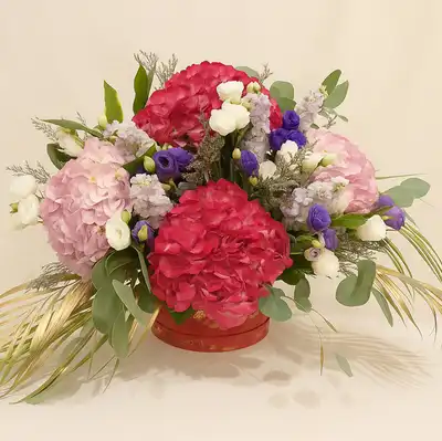Exotic Mixed Flowers Circular Box