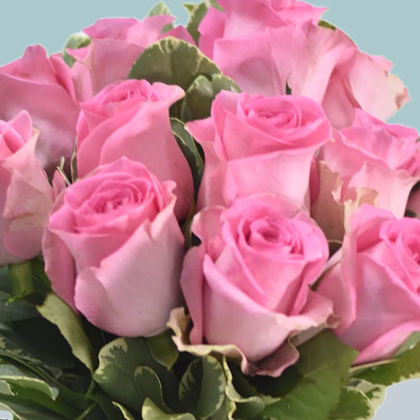 Vase Of Delicate Pink Roses