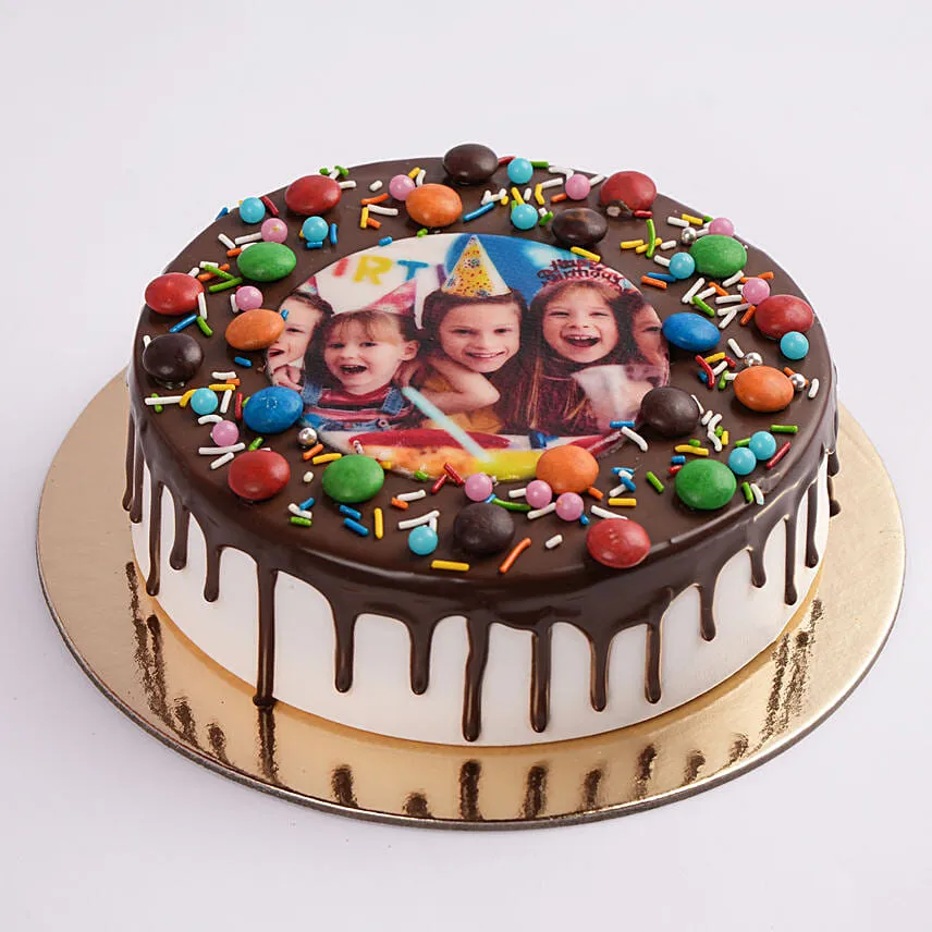 MNM Chocolate Birthday Photo Cake 1.5 Kg
