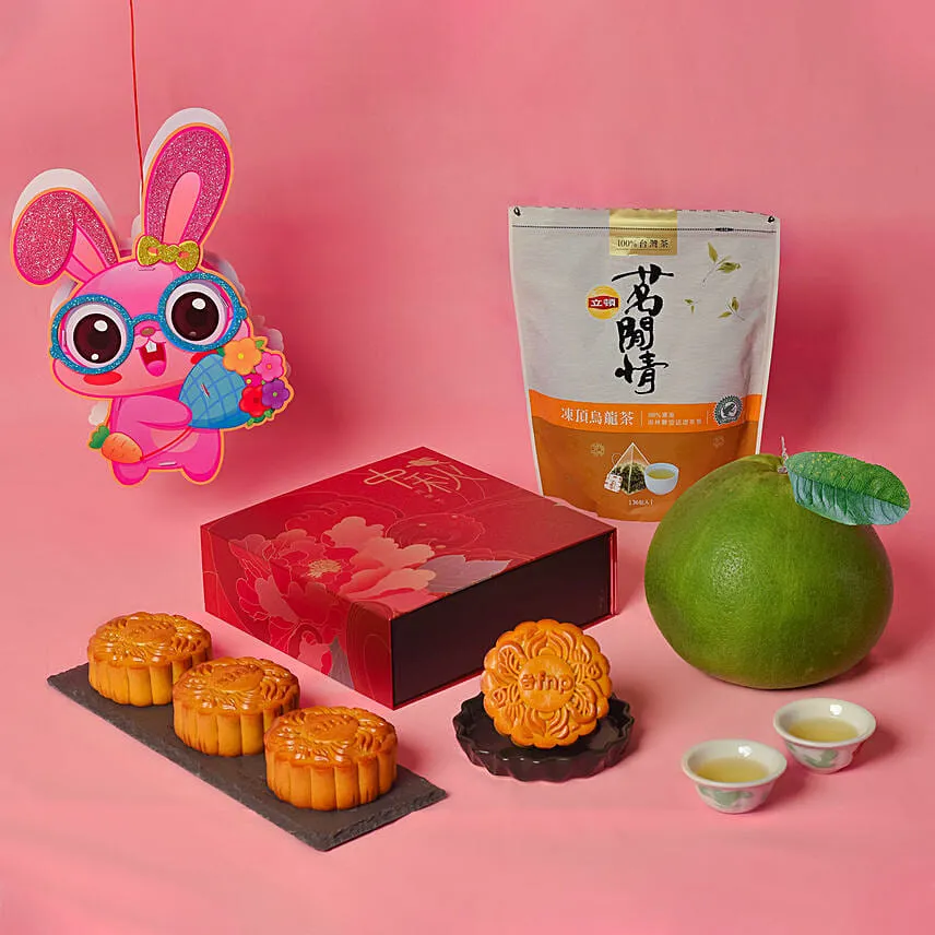 Mooncake Set With Pomelo, Lipton Tea And Lantern Toy